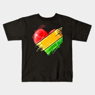 Heart in pan-african colors celebrate afro american Kids T-Shirt